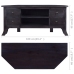 Mueble para TV madera maciza de caoba negro café 100x40x45 cm