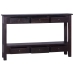 Mesa consola de madera maciza caoba negro café 120x30x75 cm