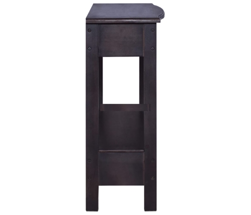 Mesa consola de madera maciza caoba negro café 120x30x75 cm