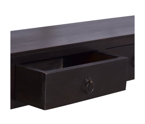 Mesa consola de madera maciza caoba negro café 120x30x75 cm