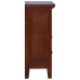 Mueble auxiliar clásico madera maciza caoba marrón 60x30x75 cm