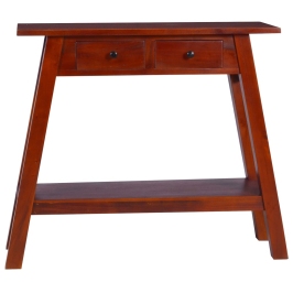 Mesa consola clásica de madera maciza caoba marrón 90x30x75cm