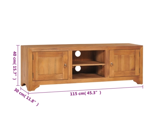 Mueble para la TV madera de teca maciza 115x30x40 cm