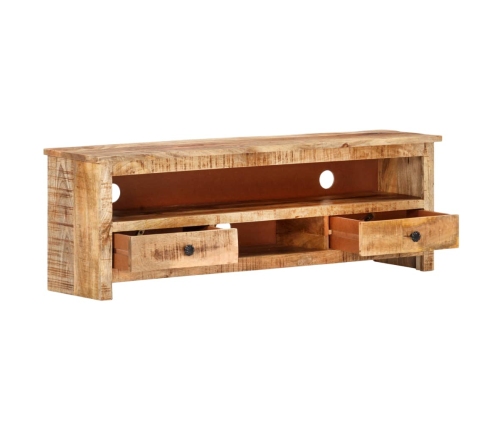 Mueble para TV de madera maciza de mango rugosa 120x30x40 cm