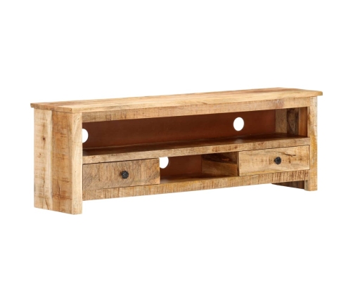 Mueble para TV de madera maciza de mango rugosa 120x30x40 cm