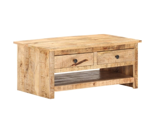 Mesa de centro de madera maciza de mango rugosa 88x50x38 cm