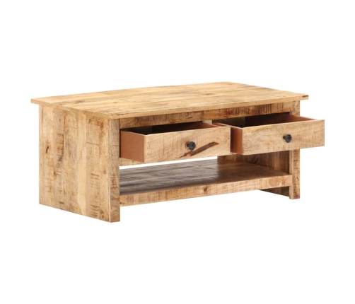 Mesa de centro de madera maciza de mango rugosa 88x50x38 cm