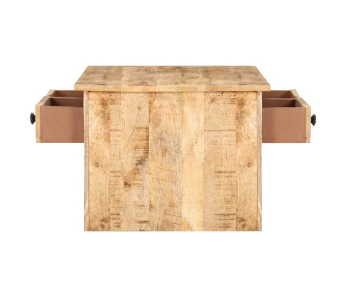 Mesa de centro de madera maciza de mango rugosa 88x50x38 cm