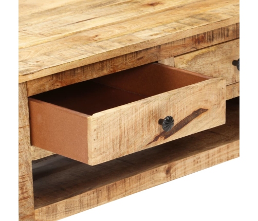 Mesa de centro de madera maciza de mango rugosa 88x50x38 cm