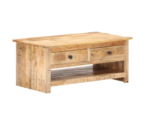 Mesa de centro de madera maciza de mango rugosa 88x50x38 cm