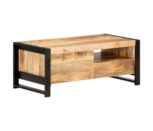 Mesa de centro de madera de mango rugosa 100x50x40 cm