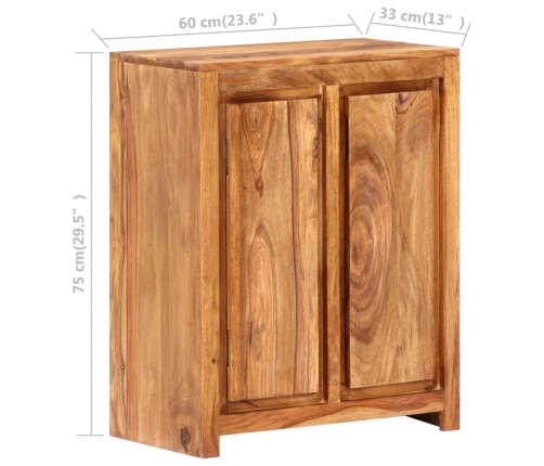 Aparador de madera maciza 60x33x75 cm