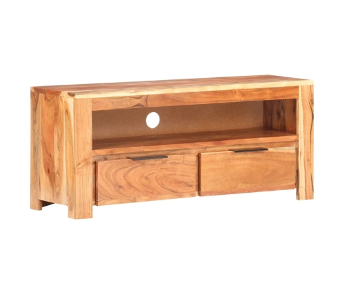 Mueble de TV de madera maciza de acacia 90x30x40 cm