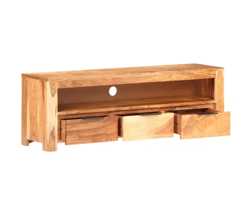 Mueble para TV de madera maciza de acacia 119x30x41 cm