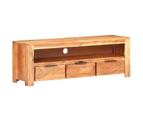 Mueble para TV de madera maciza de acacia 119x30x41 cm