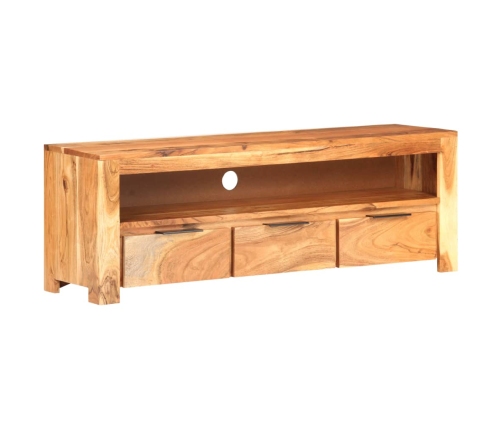 Mueble para TV de madera maciza de acacia 119x30x41 cm