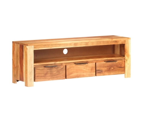 Mueble para TV de madera maciza de acacia 119x30x41 cm