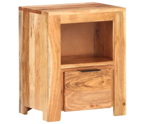 Mesita de noche de madera maciza de acacia 40x30x50 cm