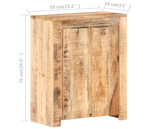 Aparador de madera de mango rugosa 59x33x75 cm