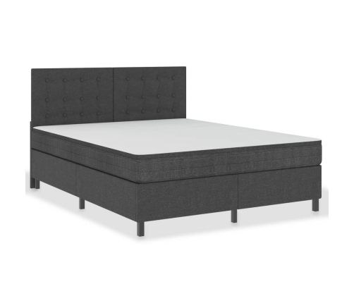 Cama box spring tela gris oscuro 160x200 m