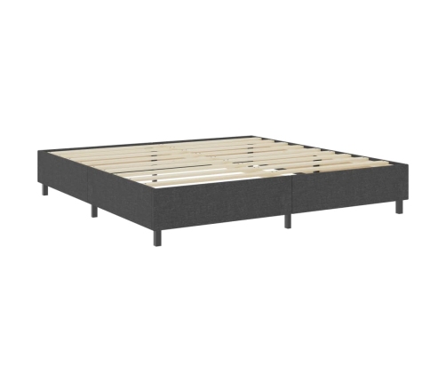 Cama box spring tela gris oscuro 200x200 cm