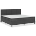 Cama box spring tela gris oscuro 200x200 cm