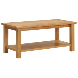 Mesa de centro de madera maciza de roble 90x45x40cm