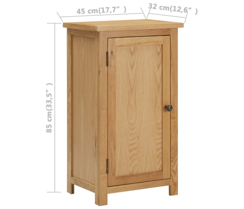 Aparador de madera de roble maciza 45x32x85 cm