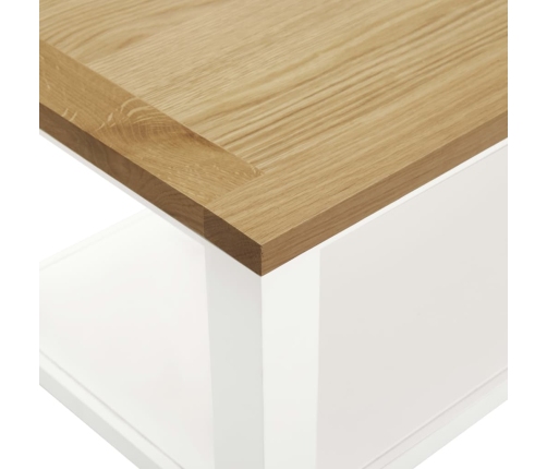 Mesa de centro de madera maciza de roble 110x55x40 cm