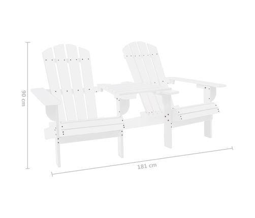 Sillas Adirondack de jardín y mesita madera maciza abeto blanco