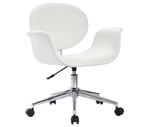 Silla de oficina giratoria de cuero sintético blanco