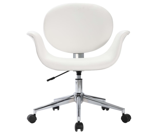 Silla de oficina giratoria de cuero sintético blanco