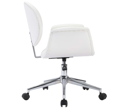 Silla de oficina giratoria de cuero sintético blanco