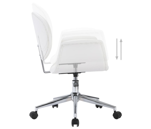 Silla de oficina giratoria de cuero sintético blanco