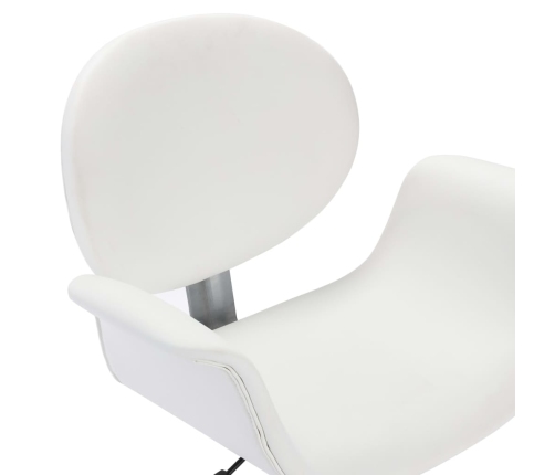 Silla de oficina giratoria de cuero sintético blanco