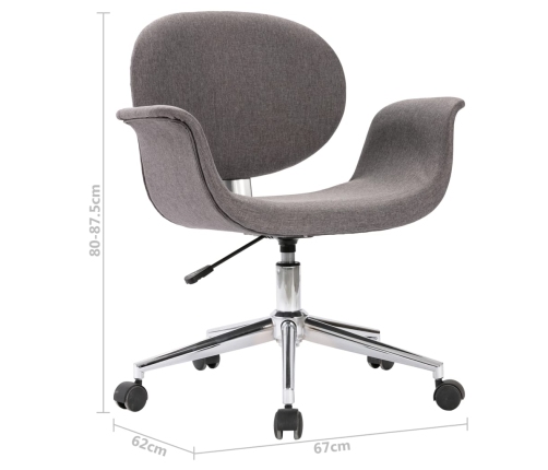 Silla de oficina giratoria de tela gris