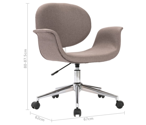 Silla de oficina giratoria de tela gris taupe