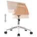 Silla de oficina giratoria madera curvada cuero sintético crema