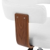 Silla oficina giratoria madera curvada cuero sintético blanco