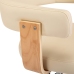 Silla de oficina giratoria madera curvada cuero sintético crema