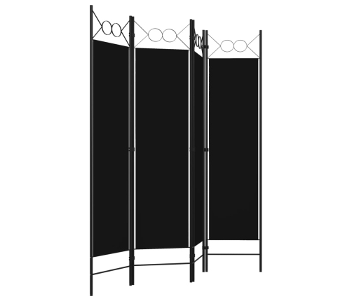 Biombo divisor de 4 paneles negro 160x180 cm