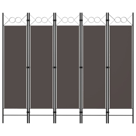 Biombo divisor de 5 paneles gris antracita 200x180 cm