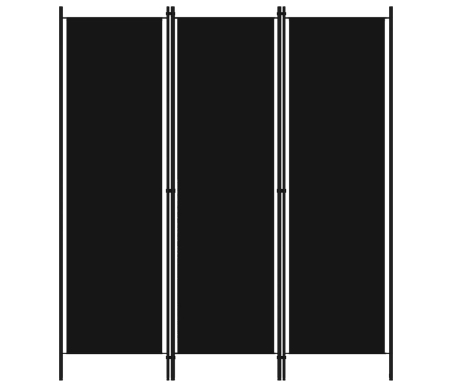 Biombo divisor de 3 paneles negro 150x180 cm