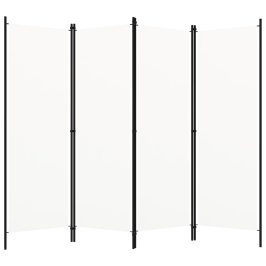 Biombo divisor de 4 paneles blanco 200x180 cm