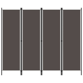 Biombo divisor de 4 paneles gris antracita 200x180 cm