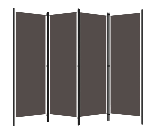 Biombo divisor de 4 paneles gris antracita 200x180 cm