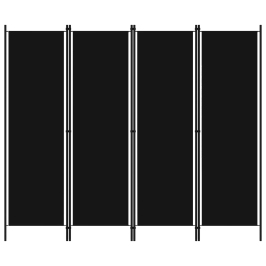 Biombo divisor de 4 paneles negro 200x180 cm