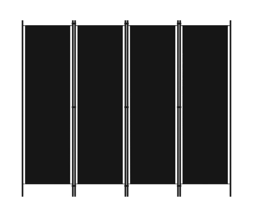 Biombo divisor de 4 paneles negro 200x180 cm