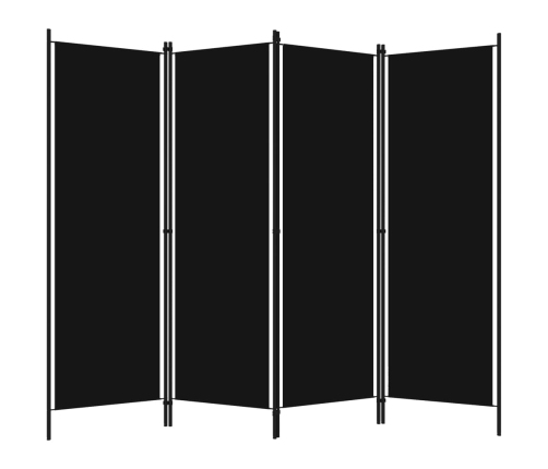 Biombo divisor de 4 paneles negro 200x180 cm