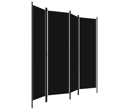 Biombo divisor de 4 paneles negro 200x180 cm